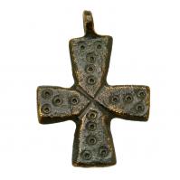 Byzantine Empire 7th-11th century, bronze cross pendant.
