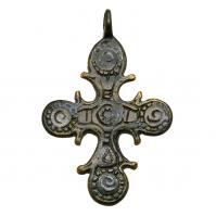 Byzantine Empire 7th-11th century, bronze cross pendant.