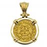 1721 Portuguese 400 Reis in gold pendant