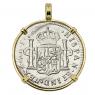 1783 El Cazador Shipwreck 2 reales gold pendant