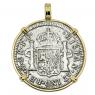 1783 El Cazador Shipwreck 2 reales gold pendant
