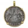 1808 Admiral Gardner shipwreck coin in gold pendant