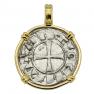 1163-1188 Crusader coin in gold pendant