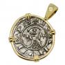Antioch Crusader denier in gold pendant