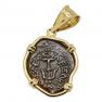 Widows Mite prutah coin in gold pendant