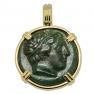 359-336 BC Philip II Apollo coin in gold pendant
