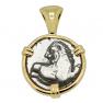 386-338 BC Lion coin in gold pendant