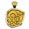 1624-1648 Spanish doubloon in 18k pendant
