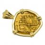 Spanish two escudos 18k gold pendant