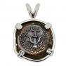 Widows Mite prutah coin in white gold pendant