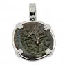 Widows Mite prutah coin in white gold pendant