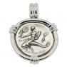 272-240 BC Dolphin rider coin in white gold pendant
