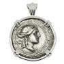 167-149 BC Artemis tetradrachm in white gold pendant