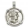 148 BC Roma denarius in white gold pendant