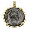 27-23 BC Caesar Augustus coin in gold pendant