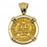 1741 Portuguese 400 Reis in gold pendant