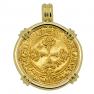 1535 Charles I escudo in 18k gold pendant