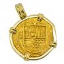 Spanish four escudos 18k gold pendant