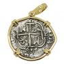 1654 La Capitana shipwreck coin in gold pendant