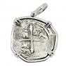 Concepcion shipwreck coin in white gold pendant
