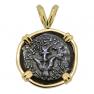 Widows Mite prutah coin in gold pendant