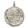 1566-1588 Spanish 2 reales in white gold pendant