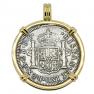 1783 El Cazador Shipwreck 2 reales gold pendant