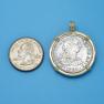 Pendant size next to a Quarter