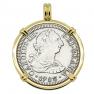 1783 El Cazador Shipwreck 2 reales gold pendant