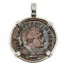 Constantine the Great coin in white gold pendant