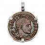 Constantine the Great coin in white gold pendant