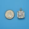 Pendant size next to a Quarter