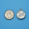 Pendant size next to a Quarter