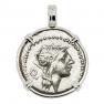 91 BC Roma denarius in white gold pendant