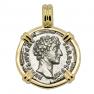 AD 148-149 Marcus Aurelius denarius in gold pendant