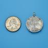 Pendant size next to a Quarter