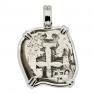 1756 Spanish one real in white gold pendant