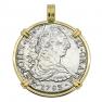 1783 El Cazador Shipwreck 8 reales gold pendant