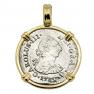 1782 El Cazador Shipwreck 1/2 real in gold pendant