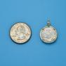 Pendant size next to a Quarter