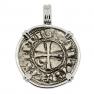1163-1188 Crusader coin in white gold pendant