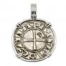 1163-1188 Crusader coin in white gold pendant