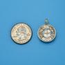 Pendant size next to a Quarter