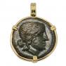 215-175 BC Amazon warrior coin in gold pendant