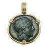 281-263 BC Athena coin in gold pendant