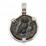 420-410 BC Owl tetras in white gold pendant