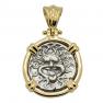 480-450 BC Gorgon drachm coin in gold pendant