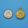 Pendant size next to a Quarter
