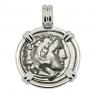 319-310 BC Alexander the Great coin in white gold pendant