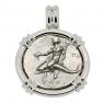280-272 BC Dolphin rider coin in white gold pendant